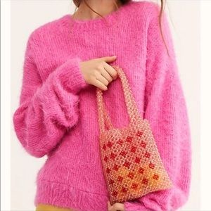 Free People Beaded mini tote bag 🍒💖